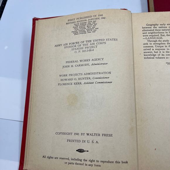 Antique Books Spanish English Pocket Dictionary Conversational Spanish 1930-1940 - Picture 6 of 12